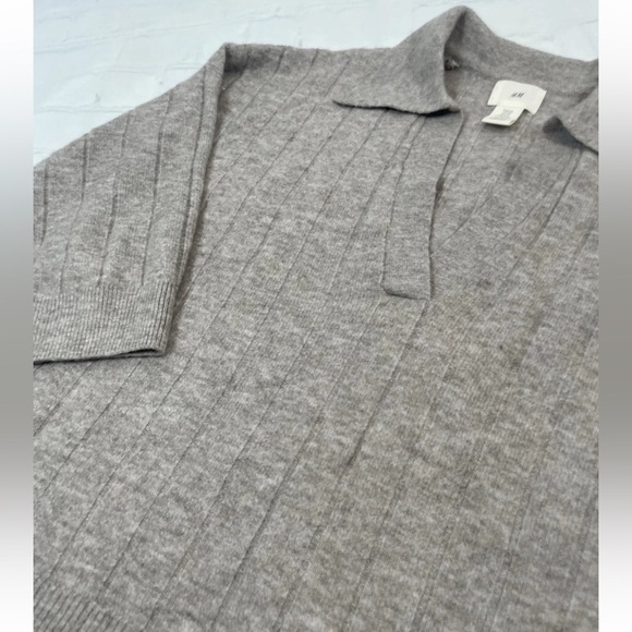 H&M Fine Knit Sweater Polo Shirt Top 3/4 Sleeve Woman’s Size XS Classic RELAXED - Picture 13 of 16